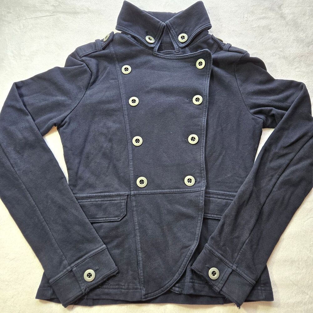 Converse Womens One Star Military Jacket, Button-Up, Y2K, Size Small Blue